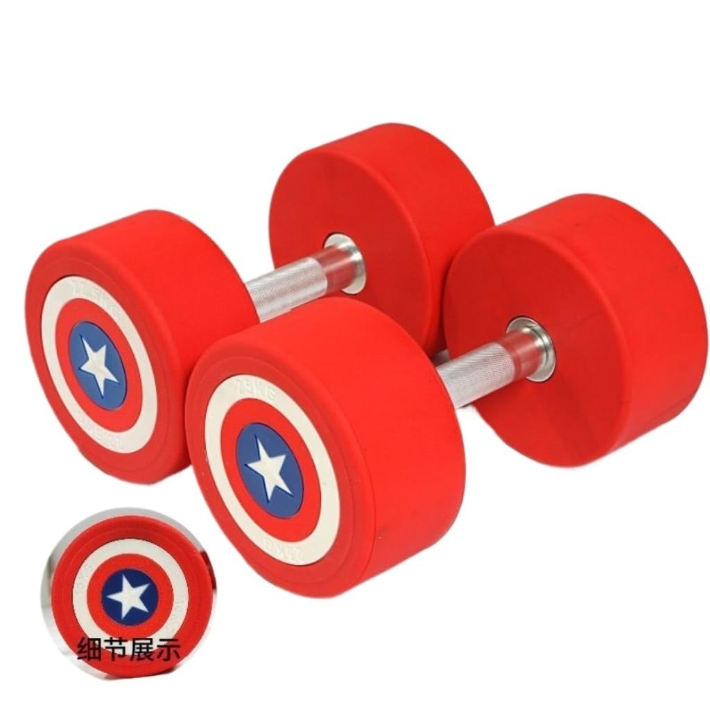 Manubri Capitan America Manubri Attrezzature per il fitness Manubri rivestiti in gomma PU per uomo e donna Palestra Sport a casa Bilanciere
