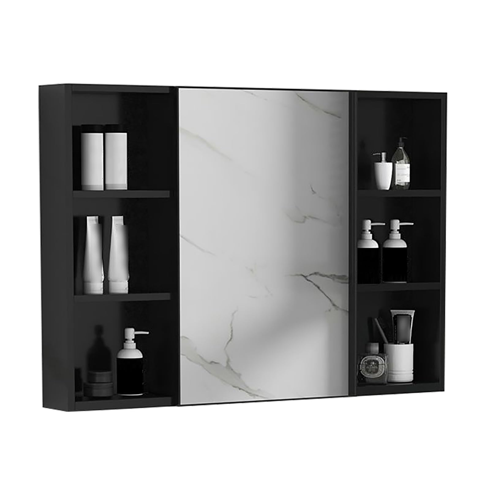 BKSXSOP Rectangular Bathroom Medicine Cabinet with Mirror, Wall-Mounted Aluminum Alloy Storage for Bedroom, Living Room, and Toilet - Stylish & nizer