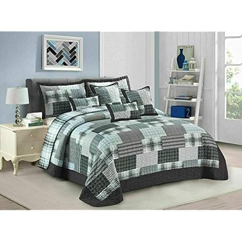 Prime Linen Quilted Patchwork Bedspread Set Cover