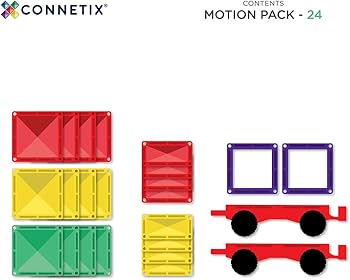 Amazon.com: CONNETIX Magnetic Tiles Rainbow Motion Pack, 24 Pieces