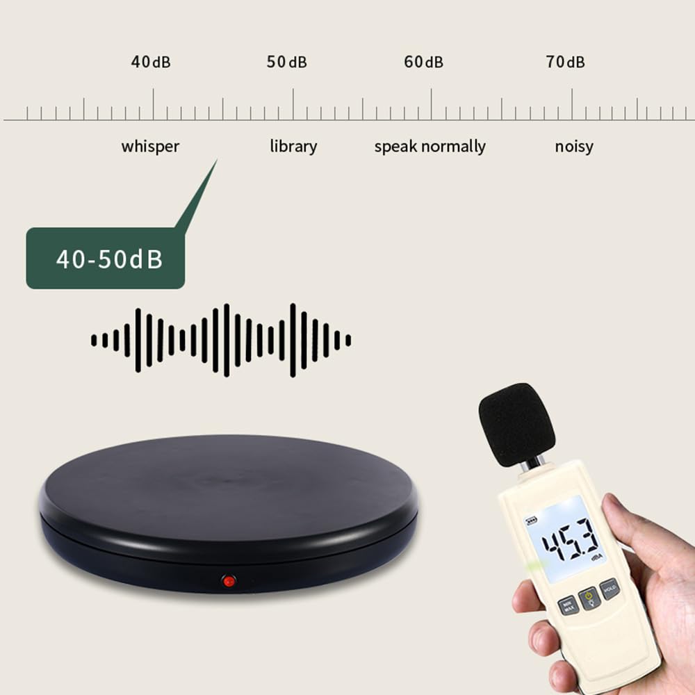 Andoer Vassoio Girevole Elettrico, Carico 100 kg, 45 cm di Diametro, Supporto di Visualizzazione Rotante a 360°, per Fotografia e Visualizzazione