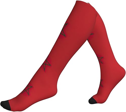 WCXTHGFA Calcetines de compresión deportivos con estampado de bandera de Marruec