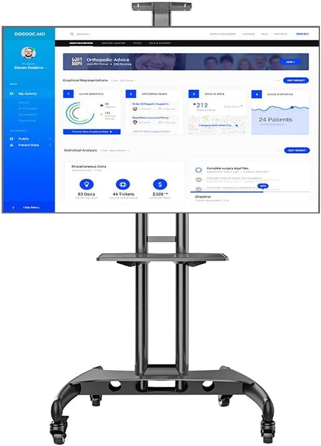 Soporte móvil para TV con ruedas, carga pesada