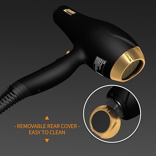 Miniatura 7 de JINRI - Secador de pelo difusor de 2000 W para salón y uso personal, potente, secado rápido con difusor y boquilla para mujeres y hombres, enchufe
