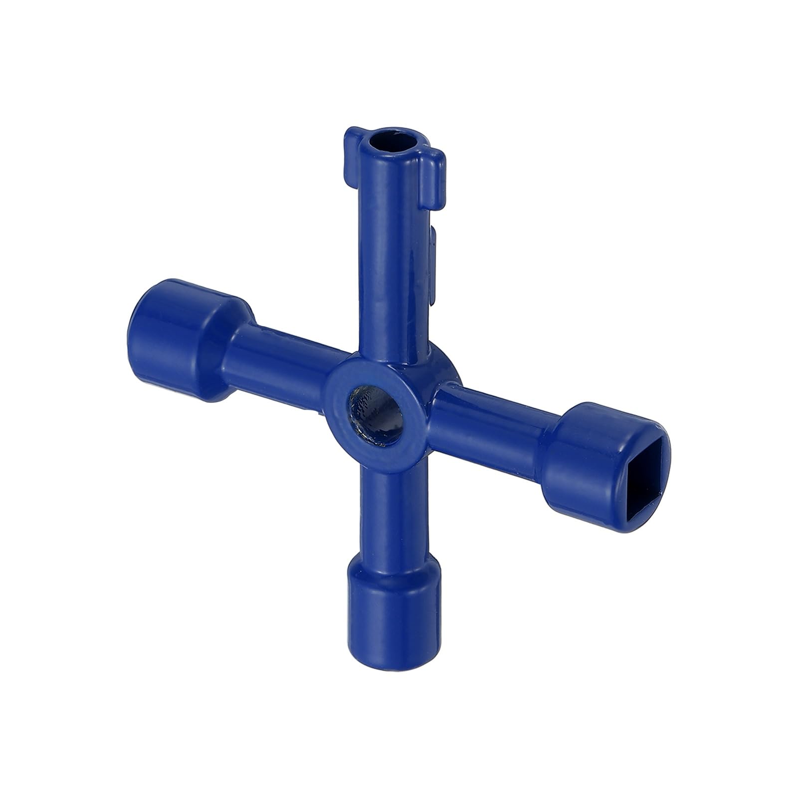 PATIKIL 4 in 1 Universal Utility Key, Zinc Alloy 4 Way Water Meter Gas Valve Key Electrical Cabinet Wrench Key for Multifunctional Elevator Operator, Blue, Style A
