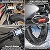 Funhang Electric Bike for Adults, 1000W Peak Ebike, 25MPH 60Miles Electric Mountain Bike, 26" Fat Tire Electric Bicycle with 48V 13AH Battery, Rear Rack, Turn Signal, Lockable Suspension Fork,7 Speed #4