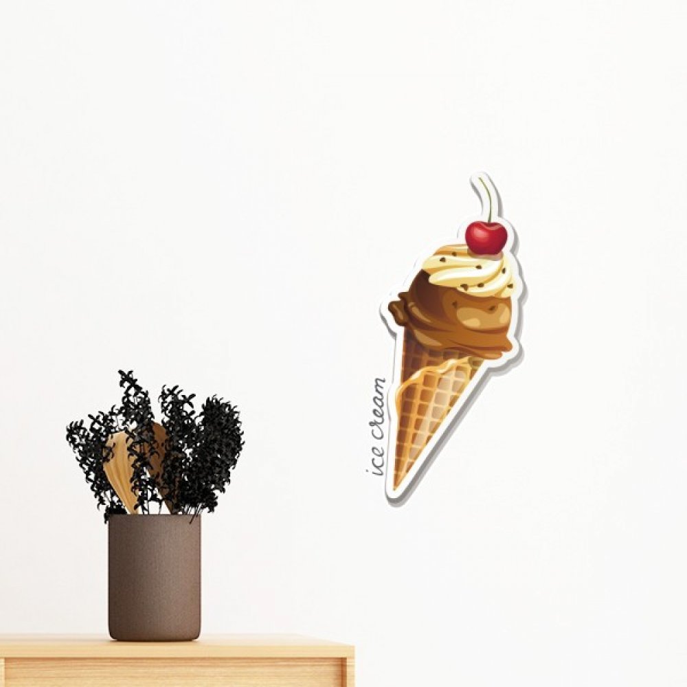 Sticker mural cerise chocolat crème glacée amovible papier peint vinyle 50cm