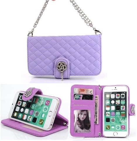 iPhone 6 Plus Case,Candywe#01 Case for iPhone 6 Plus (5.5),iPhone 6 Plus leather,iPhone 6 Plus leather case,Fashion Handbag Flip Leather Wallet Card Shell Pouch Stand case cover for iPhone 6 Plus (5.5) (2014) Purple