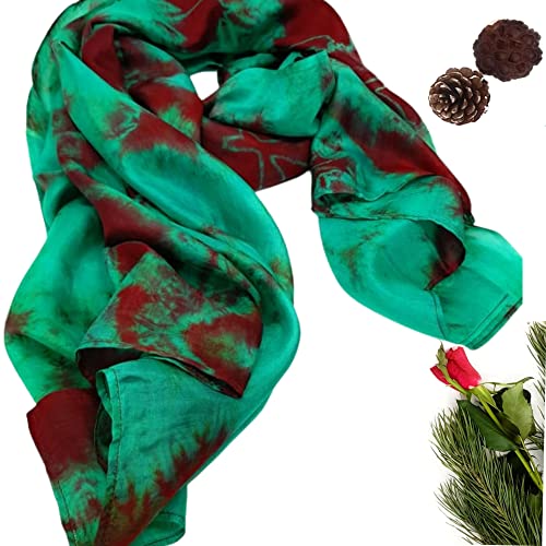 Millie & Boo 100% Brown & Green Marble Silk Scarf ladies scarf wrap silk shawl2