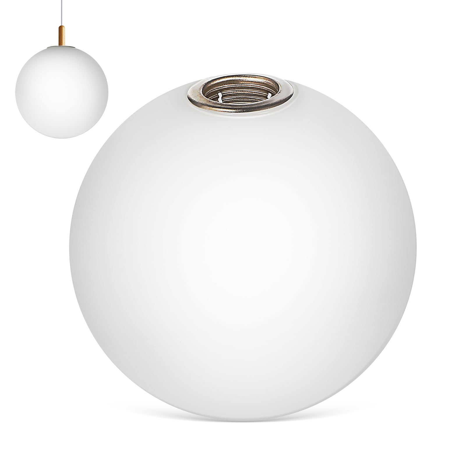Didiseaon Glass Ball Lampshade Replacement Chic White Glass Globe Shade for Ceiling Lights for Chandeliers Wall Sconces Diameter