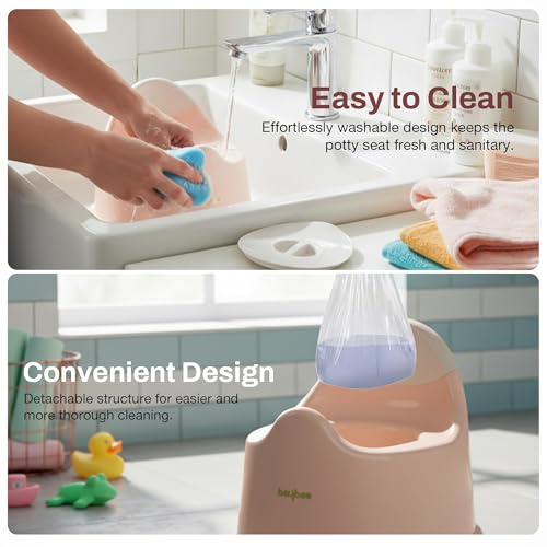 Image of Baybee Pippo Western Toilet Potty Seat for Kids 1-5 Years | Baby Potty Training Seat Chair with Anti-Urine SplashGuard, Detachable Bowl, Highback Support | Portable Kids Toilet Seat for Toddler (Pink)