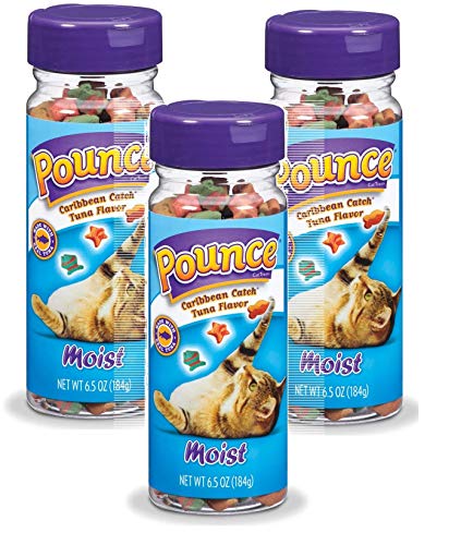 Pounce Cat Treats, 6.5 Ounces Each, Moist Caribbean Catch Tuna Flavor, 3 Pack