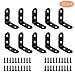Ymwave 10 Pièce Équerres de Fixation Noir Angle Droit Support inox 90 degrés en Acier Inox avec 40 Pcs Vis,40x40x17mm