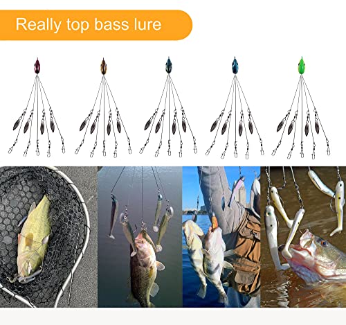 Tzdtmeos 5Pcs Alabama Umbrella Rigs Fishing Rigs Lure For Fishing Bass Bait Lure 8In 1/2Oz Fishing Bait Rigs #TOP1