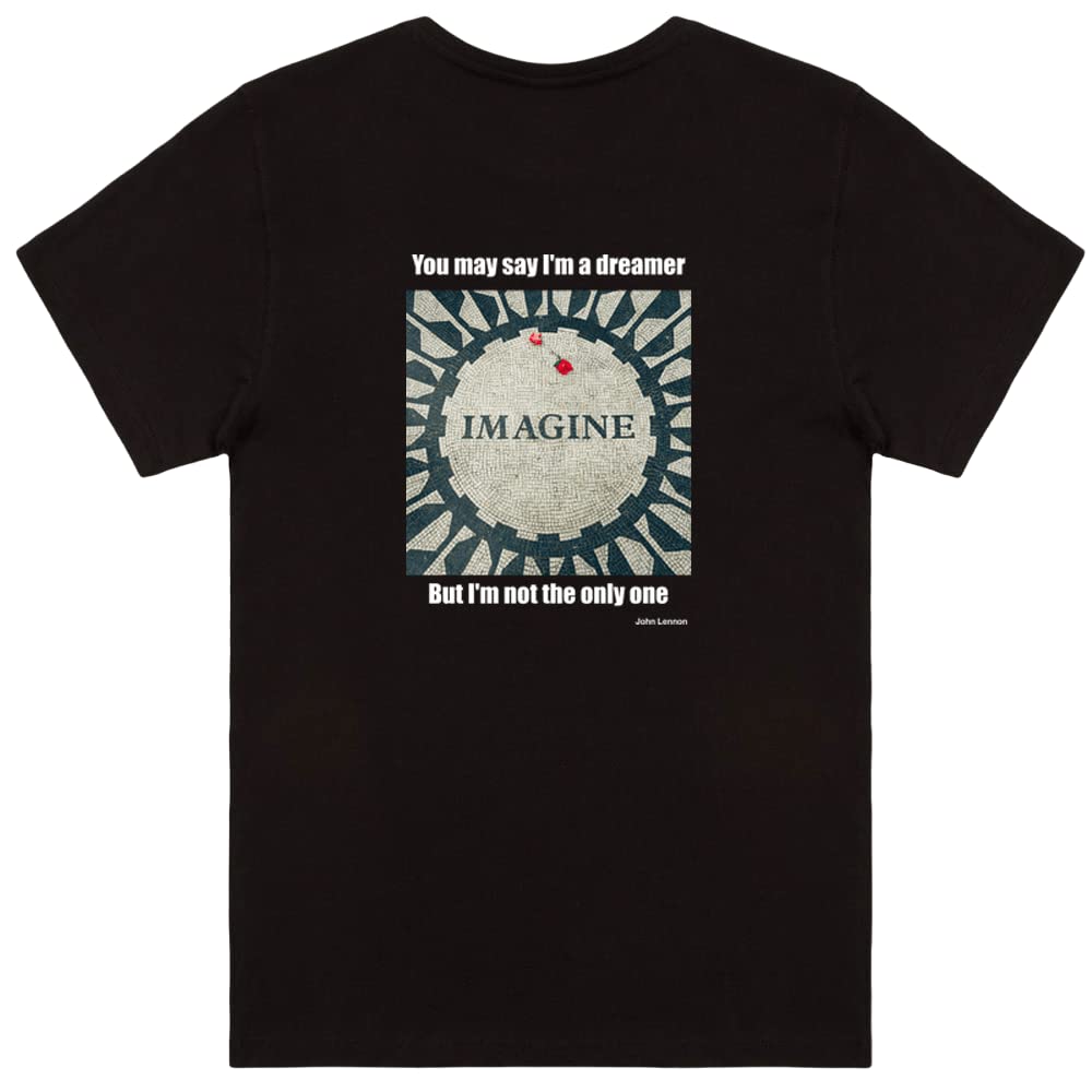 EqualLife100% Cotton Bio-Washed Half Sleeves Printed T Shirts-Imagine-J Lennon-by ZINGERTEES-UNISEX-EL9120015
