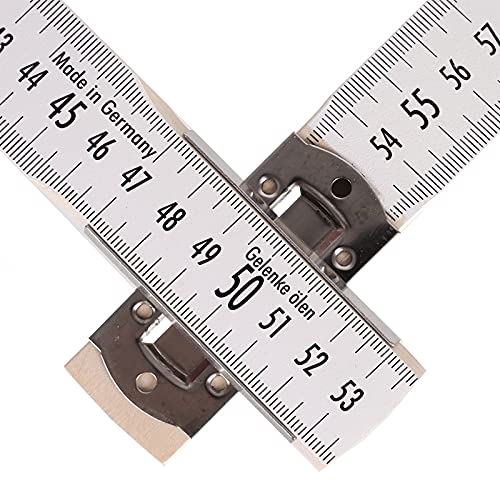 Nivellierzollstock 5 m, (Geometer-Maßstab), Transportlänge 57,5 cm – beide Seiten cm/mm-Teilung