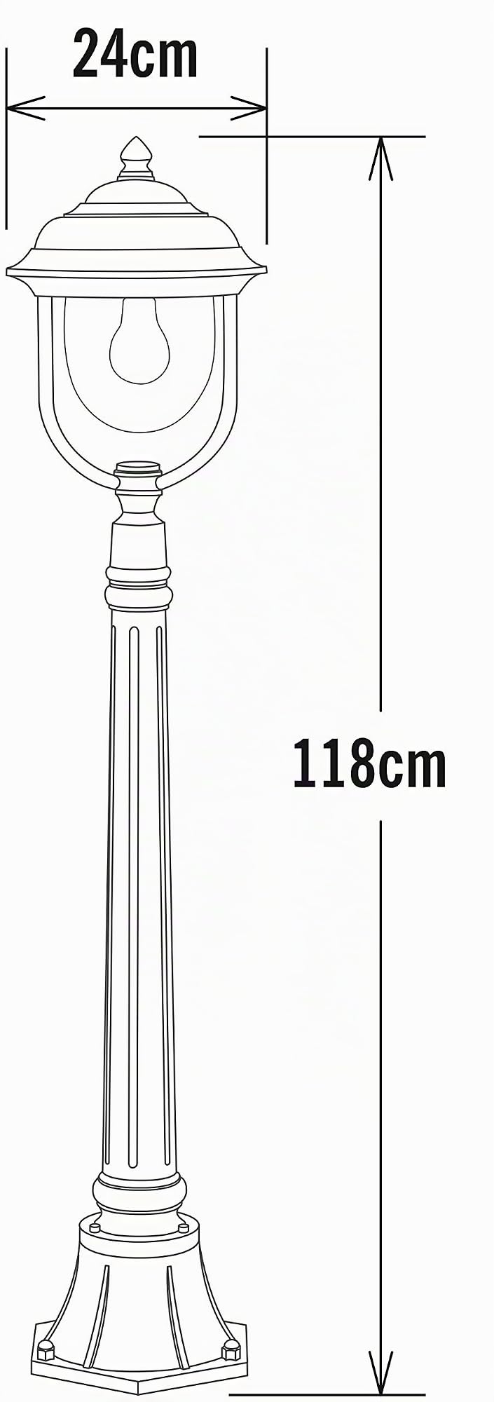 Konstsmide Parma 7225 Wegeleuchte (B: 24cm T: 24cm H: 118cm, 1x75W, IP43) matt-weiß