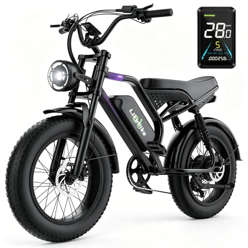 Likebike Electric Bike for Adults 20 Fat Tire Ebike 1500W Peak Motor 48V 20Ah Removable Battery Eletric Mountain Bike Full Suspension and 7-Speed