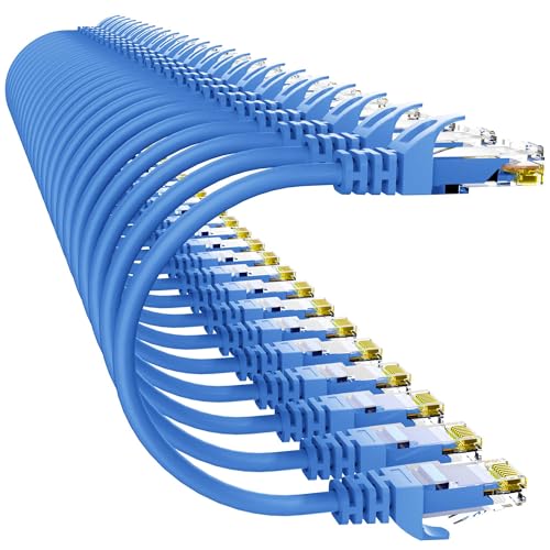 Image of Cat 6 Ethernet Cable 0.5FT (24Pack), Cat6 Ethernet Patch Cable 10Gbps, High-Speed UTP Cat6 Network Cable Pure Copper, Cat 6 Cable for Home and Office Network, Blue
