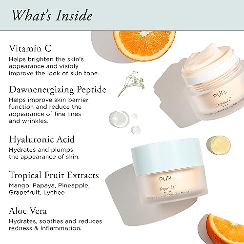 Tropical C Brightening Vitamin C and Peptide by Pur Cosmetics for Women - 1.76 oz Moisturizer, Cranberry, 51.92 ml (Pack of 1) - Image 4