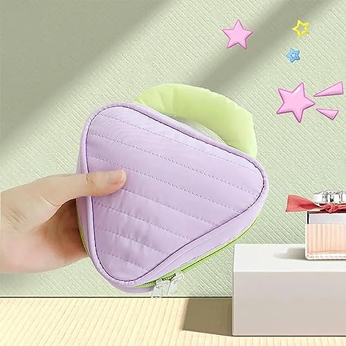 Image of House of Quirk Makeup Organizer Travel Cosmetics Toiletry Bag Macaroon-Colored with Handle (Purple)