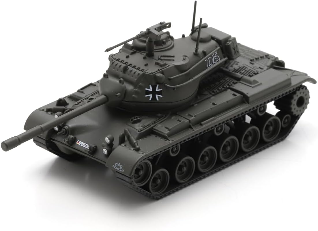 Schuco 1:87 BW KPz M47 oliwkowa zieleń – wysokiej jakości model diecast w skali 1:87, model samochodu, 1:87, wojskowy, model kolekcjonerski, diorama