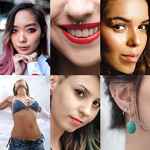 94Pcs Mixed-Pack Piercing Kits For All Body Piercings Stainless Steel 14G 16G 20G Jewelry And Piercing Needle With Piercing Tools 10Pcs Alcohol Pad For Nose Septum Lip Ear Belly Button Cartilage Tragus #TOP6
