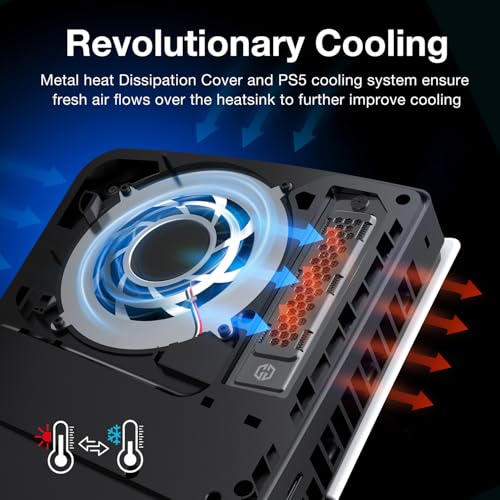 Image of GRAUGEAR Metal Heat Dissipation Cover for PS5 Pro PS5 Slim M.2 SSD Expansion Slot | Fit for PS5 NVMe SSD w /Heatsink | New Breathable Cellular Hole | Cooling and Dust Proof | Black (PS5 Pro /Slim)