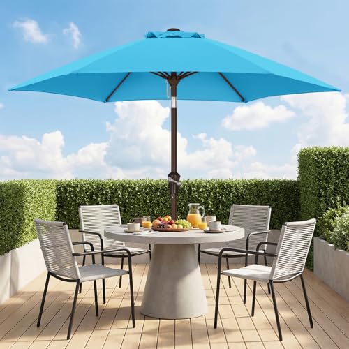 Image of ABCCANOPY 7.5FT Patio Umbrella Outdoor 6 RibsTable Umbrella(Lake) | Fade & UV Resistant Fabric,6 Fiberglass Ribs,Smooth Crank System,Wind Resistance,Great for Patio,Backyard,Garden,Deck