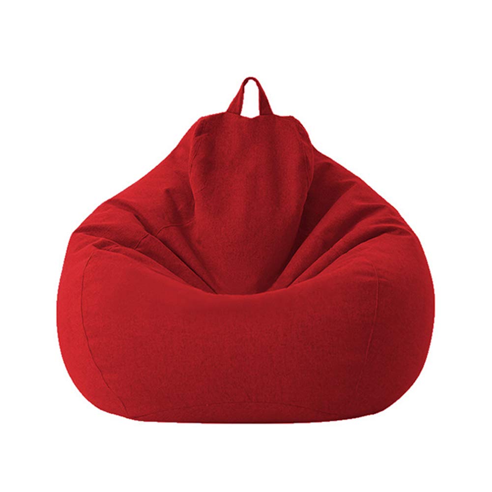 QINYA Classic Bean Bag Chair Sofa Cover, Highback Beanbag Chair,Lazy Lounger Bean Bag Storage Chair Cover for Adults and Kids without Filling (Red,85 * 105cm)