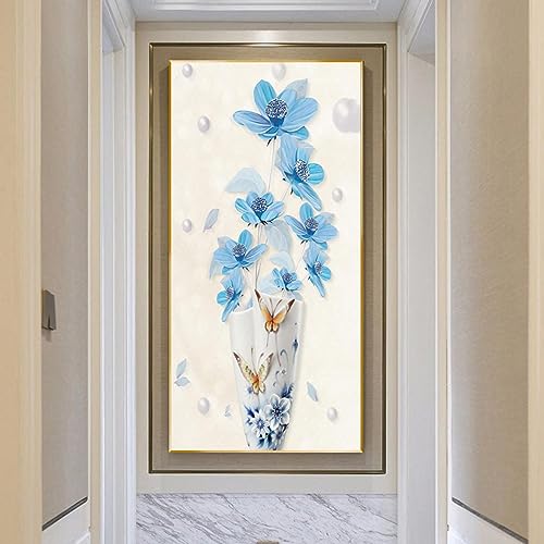Toile peinture fleur dans le vase KEBIA 70x140 cm sans cadre pour decoration murale salon