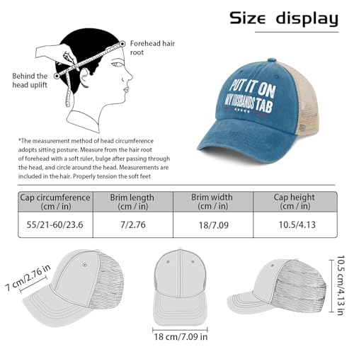 Image of Put It On My Husbands Tab Hat for Mens Funny Ball Cap Men AllBlack Ball Cap Vintage Unique Gifts for Cooks
