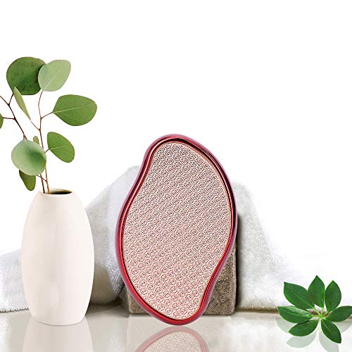 iBazal Lima De Vidrio Para Pies, Raspador De Pedicura, Removedor De Piel Muerta, Amoladora De Pies, Herramienta De Pedicura Exfoliante Para Adultos - Rojo