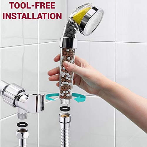 PureAction Vitamin C Shower Head Filter with Hose & Replacement Filters Hard Water Softener