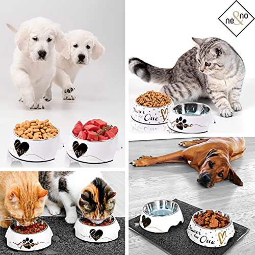 ne&no® Futternapf 2er Set für große Hunde | Fressnapf Hund rutschfest | Futternapf Hund (Gr.: L / 700 ml) | Wassernapf für Hunde | Dog Bowl