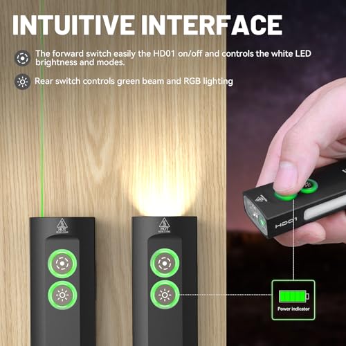 Image of Wurkkos HD01 Flat EDC Flashlight with RGB and Green Light, 1200 Lumens Rechargeable LED Flashlight, Triple Light Sources Pocket Lights, Magnetic Flashlight for Camping, Work, Emergency