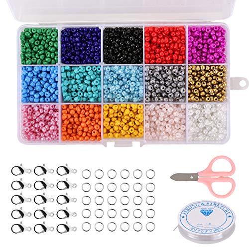 (セット割) 糸通しビーズ  4mm  5色 Amazon.co.jp: NALER ビーズ手芸 4mm 約2550個/箱15色 シードビーズ 丸