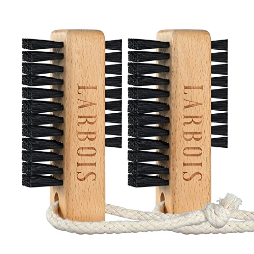 Larbois Lot de 2 Brosse de Nettoyage des Ongles pour Nail Art, Nettoyage Lavage Quotidien, parfaites pour Hommes, Femmes et Enfants de l'environnement avec...