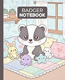 Badger Notebook: Pastel, Cozy, and Wide-Ruled Journal – 110 Pages for School, Writing, Notes – Perfect Gift for Kids, Students and Badgers Lovers