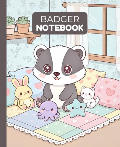 Badger Notebook: Pastel, Cozy, and Wide-Ruled Journal – 110 Pages for School, Writing, Notes – Perfect Gift for Kids, Students and Badgers Lovers