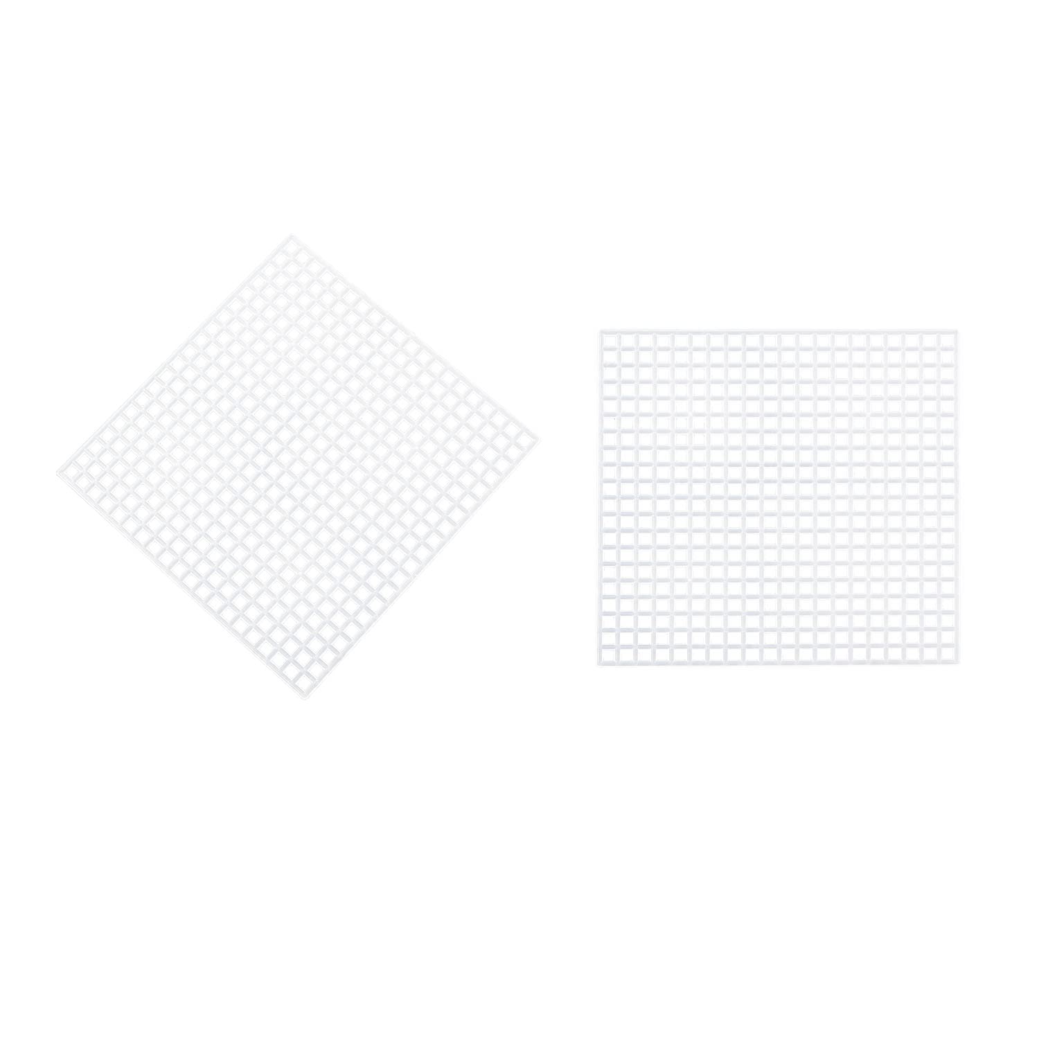 JCBIZ 10pcs Plastic Mesh Canvas Sheets Square 8x8cm White Cross Needlework Blank Plastic Canvases for DIY Bookmarks Cup Mats