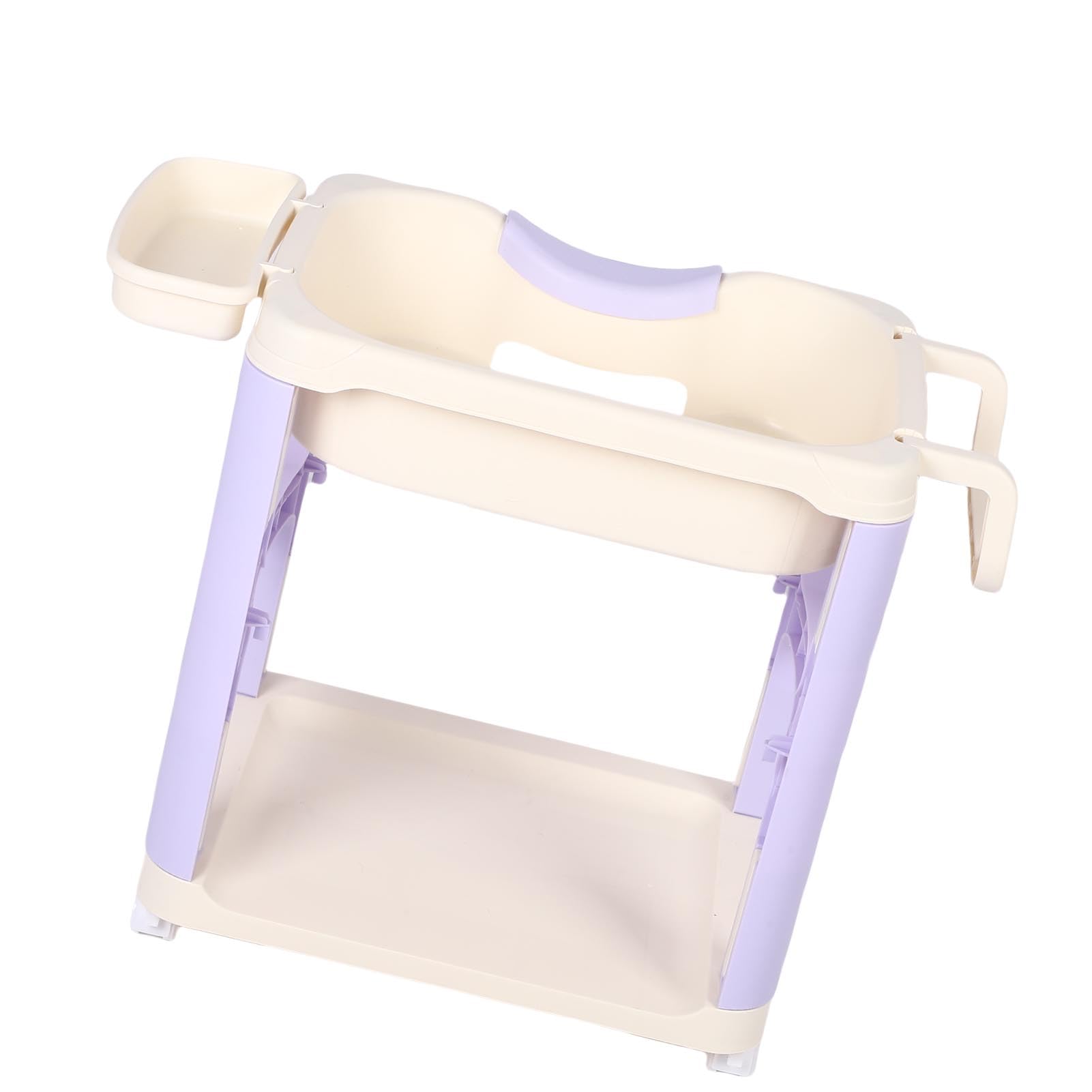 ViaGasaFamido Ergonomiczna Umywalka na Szampon z Tworzywa Sztucznego, Umywalka do Mycia Włosów Wielokrotnego Użytku z Uniwersalnymi Kółkami do Użytku Domowego (PURPLE)