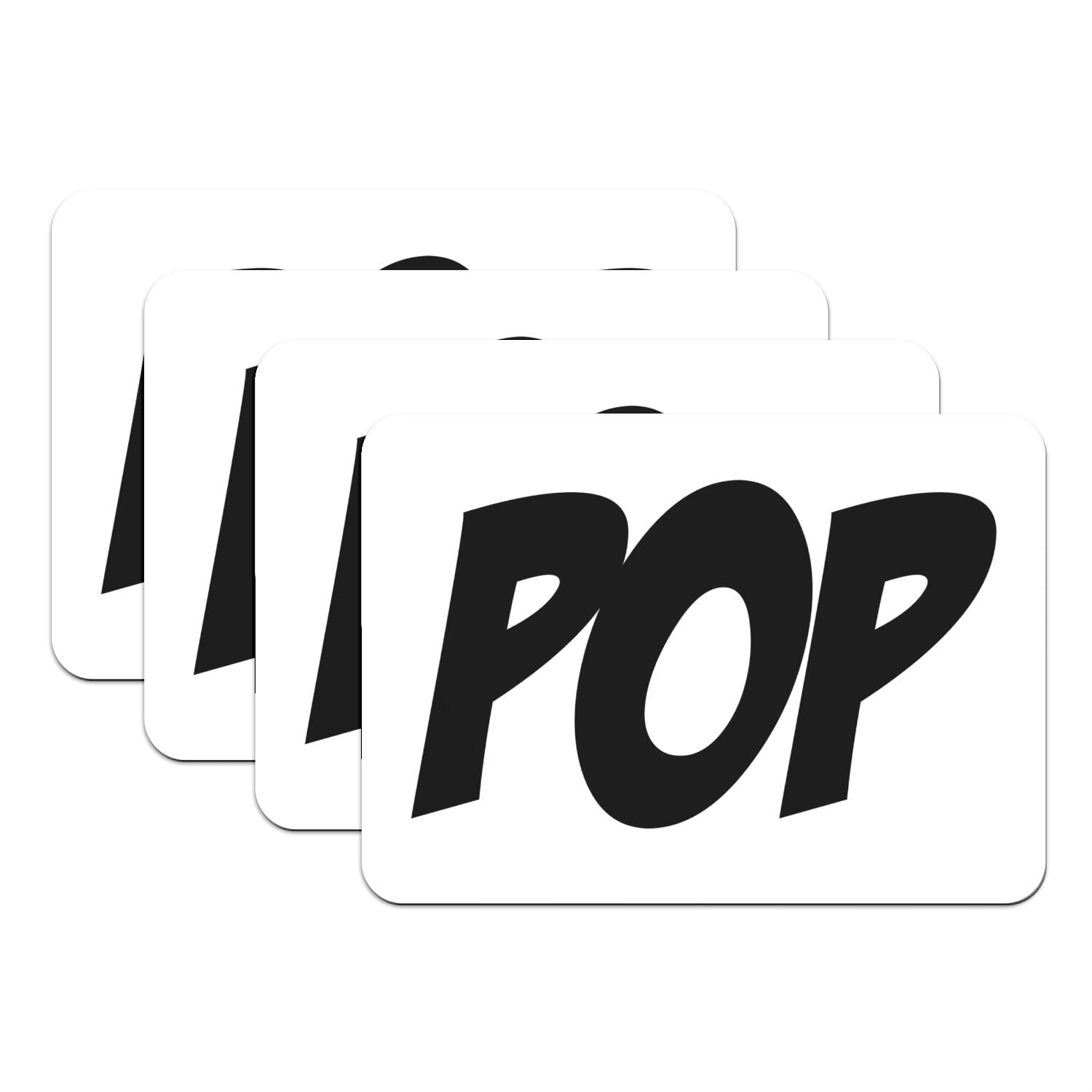 Set de table bande dessinée pop en caoutchouc de grand format 39,5x28,5 cm x4