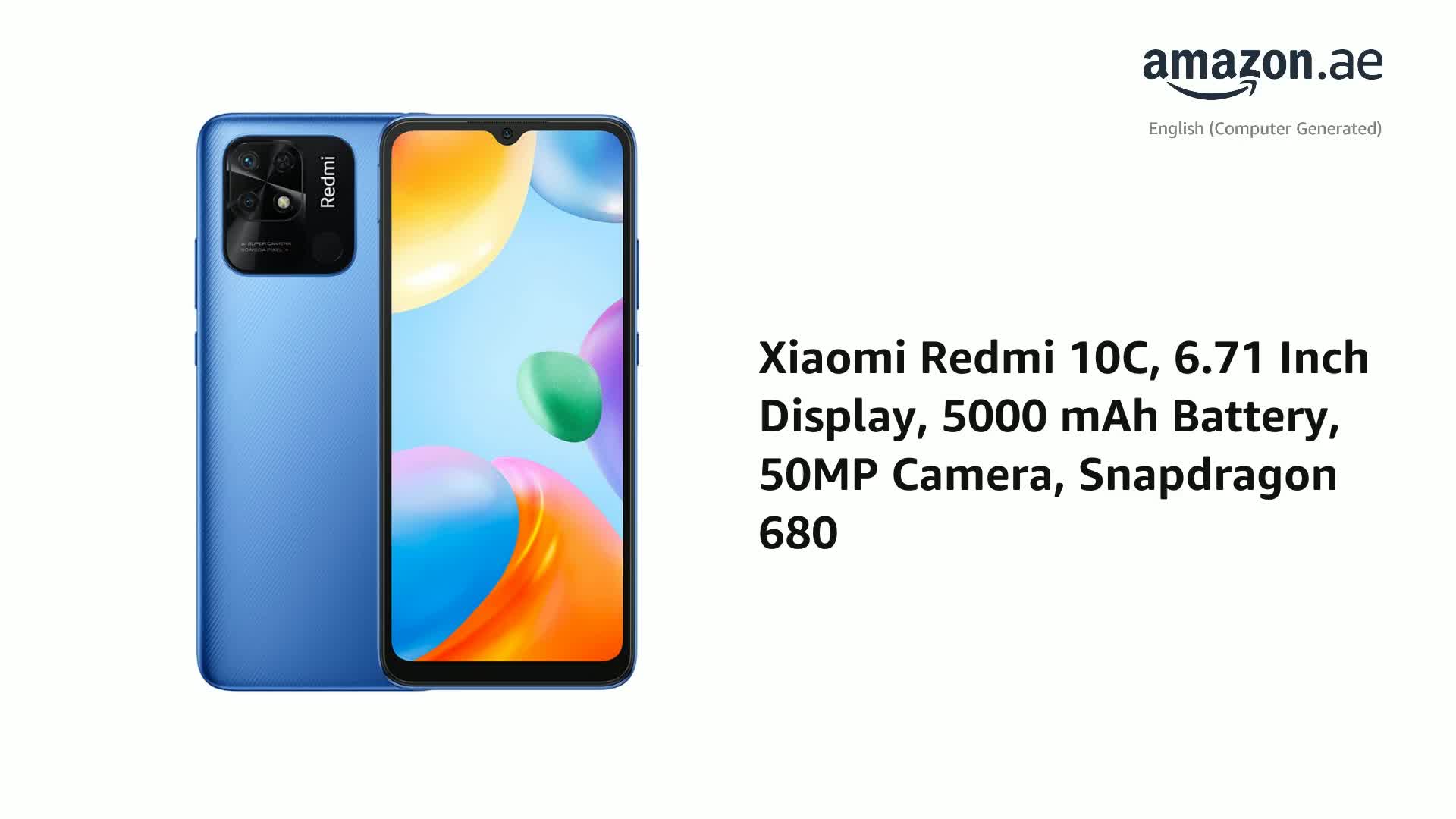Xiaomi Redmi 10C 4G (Ocean Blue, 4GB RAM, 128 GB Storage)- Dot