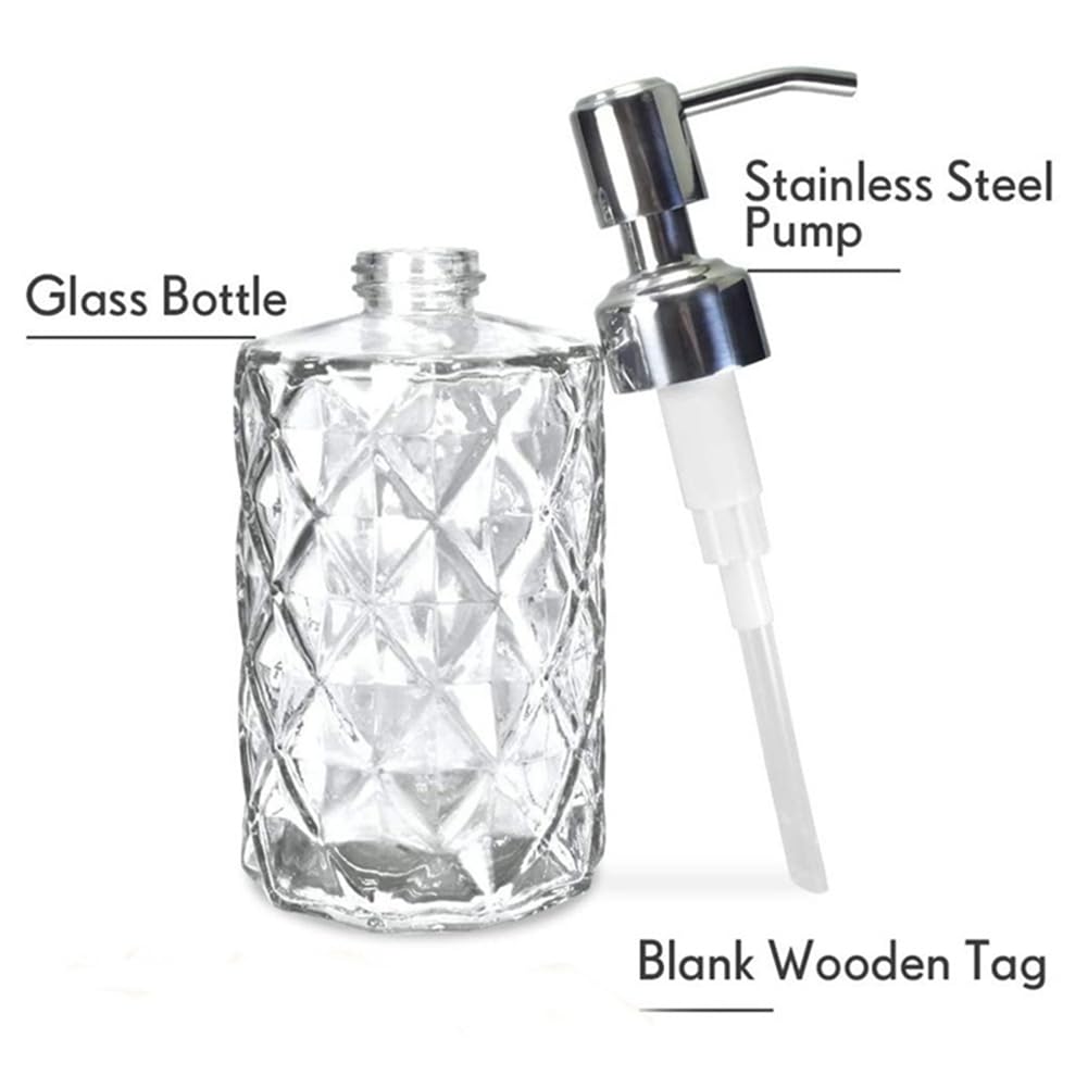 1900年代？ ガラス製 ソープディスペンサー Amazon｜Mkphargin ダイヤモンドエンボスガラスソープ