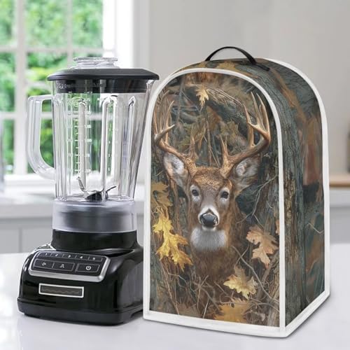 Image of Talayituse Deer Forest Hunting Camo Print Blender Dust Cover, Fingerprint Protection Cover for Stand Mixer or Coffee Machine, Home Kitchen Appliance Covers for Stain Dust Resistant Supplies