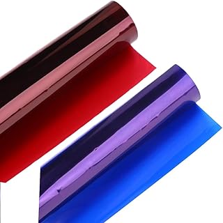 Leadigol 2 Pack Colored Correction,Gel Light Filter,40 * 50cm Colored Lighting Gel Filter Sheet, Red&Blue Transparent Color Gels Plastic Gels Sheet,Color Film Plastic Sheets