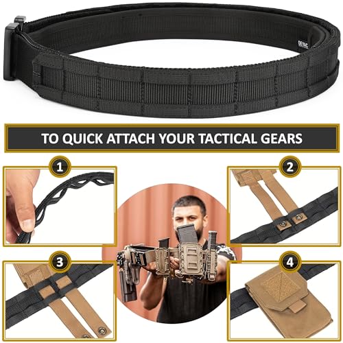 Quick Release Battle Belt, 1.75'' Tactical MOLLE Heavy Duty Belt and 1.5'' EDC Inner Belt for Law Enforcement, Shooter3