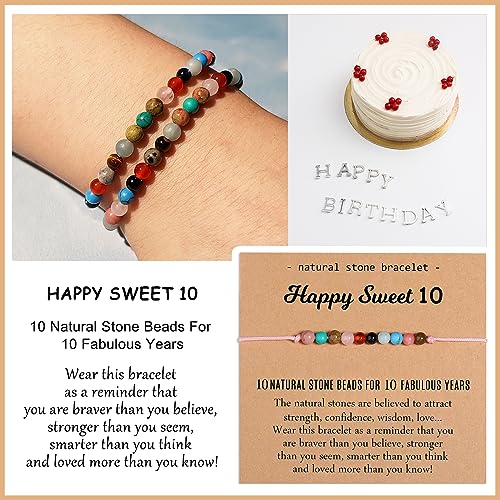 Natural Healing Crystal Bracelet Gifts for Girls Women, Happy 7-50 Year Old Birthday Milestone Bead Bracelets for Daughter Granddaughter Sister Niece Friends Mom Aunt Grandma2