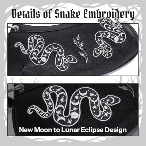 Image of Women's Small Shoulder Bag Goth Y2k Mini Purse with Unique Snake Pattern